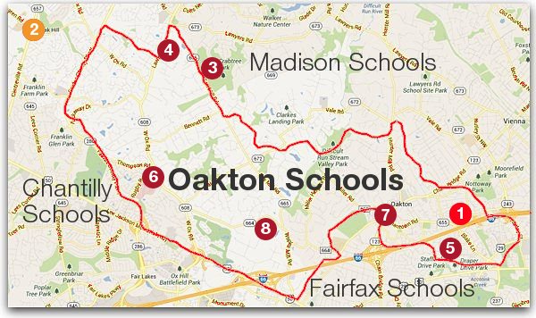 Oakton HS boundary & feeder schools 2014-2015