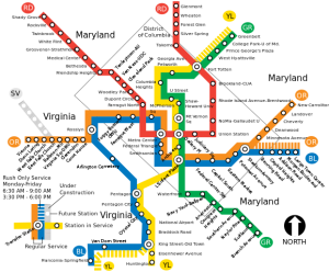 DC METRO map of stations in Virginia