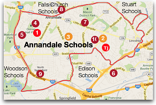 Annandale High School boundary & Feeder Schools