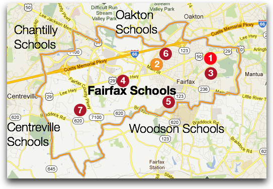 Fairfax High School boundary and feeder schools (2011-2012)