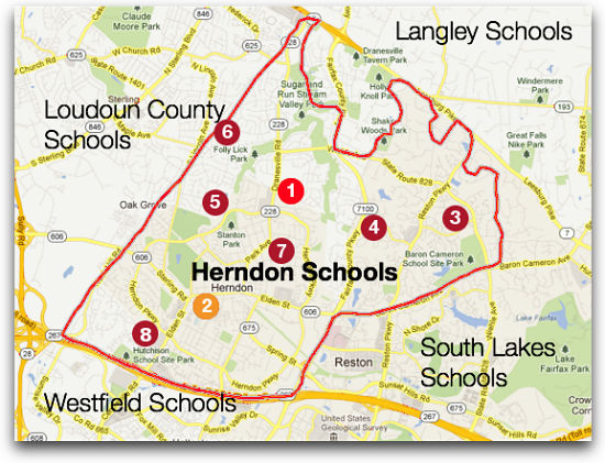 Herndon High School boundary & feeder schools (2011-2012)