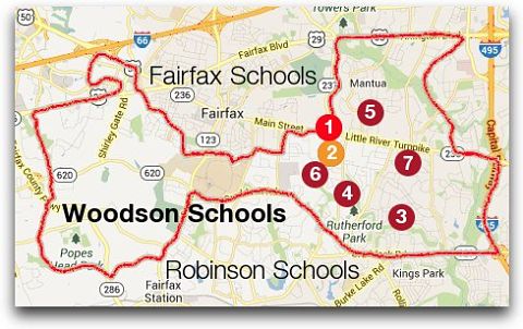 Woodson HS boundary & feeder schools (2014-2015)
