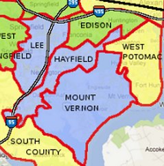 Fairfax County School boundaries with best home values