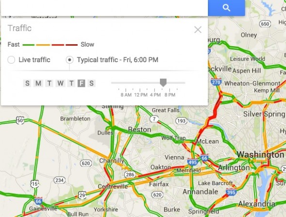 Google Maps - Typical Traffic Conditions